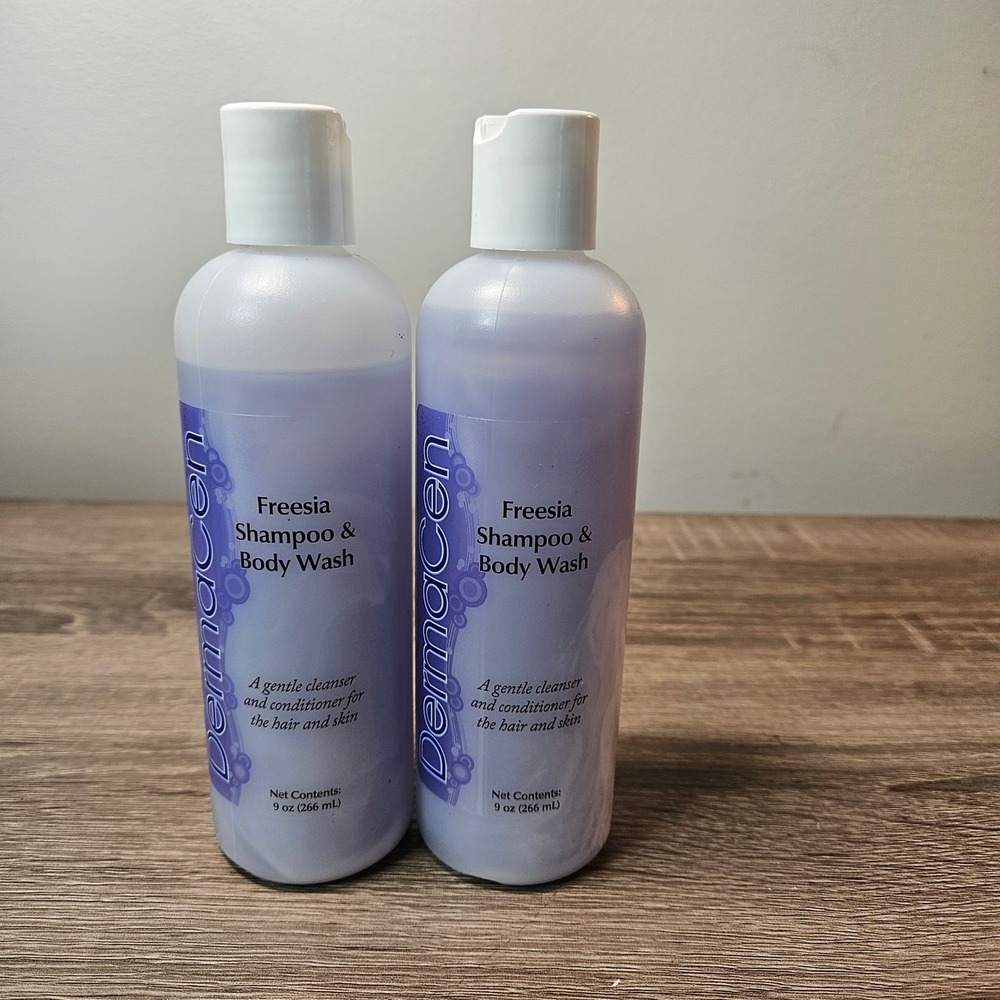 Dermacen Freesia Shampoo and Body Wash 9oz 2 Bottles Gentle 2-in-1 Cleanser USA